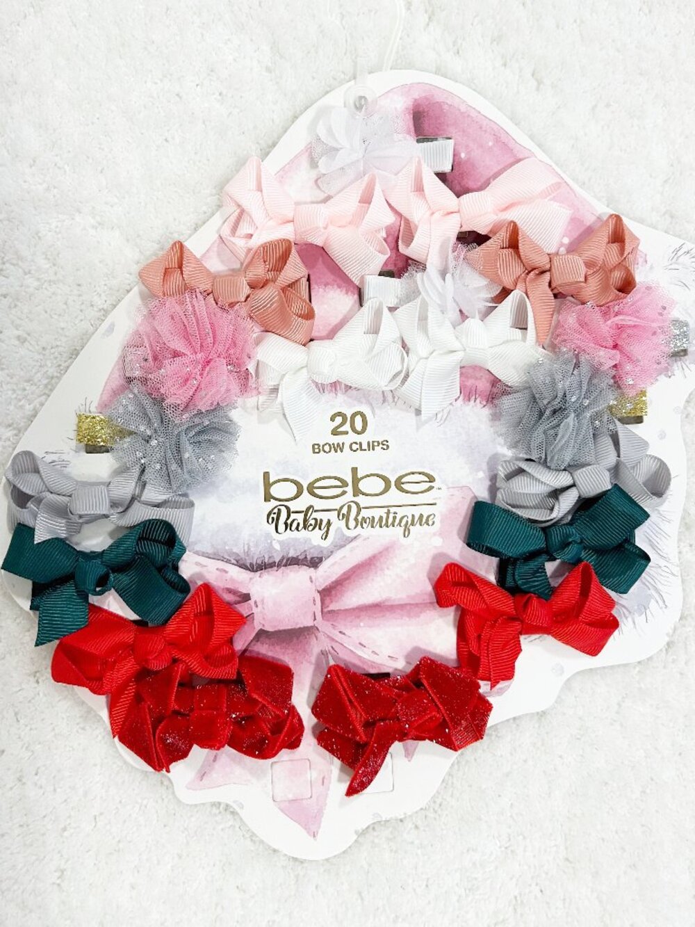 ✨NEW✨ BEBE baby boutique hair bows - 20 bow clips - ribbon velvet tulle bows